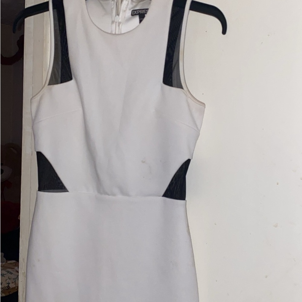 Express White and Black Sleeveless Dress